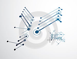 Futuristic abstract vector technology background. Mechanical eng