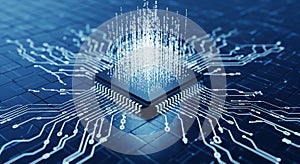 Abstract Digital Brain: CPU with Binary Data Stream