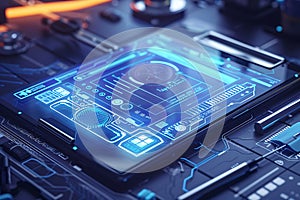 Futuristic Advanced Technology Interface Display