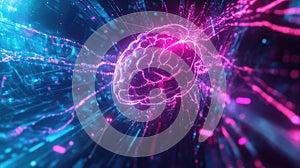 Artificial intelligence brain learning digital data neural network