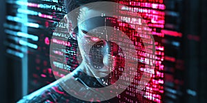 Futuristic AI Coding Agent with Digital Code, Artificial Intelligence, and Technology Innovation