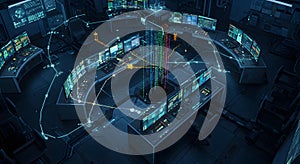 Futuristic AI Control Center