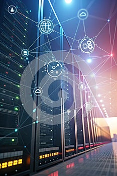 Futuristic AI-driven data network