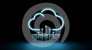 Secure Cloud Computing Data Transfer Icon for Businesses and IT Professionals