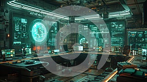 Futuristic AI Lab Interior