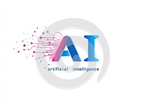 Futuristic AI logo design with circuitry elements representing artificial intelligence and digital technology