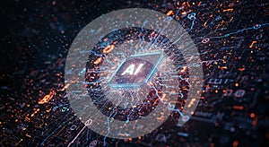 Futuristic AI Microchip â The Power of Artificial Intelligence