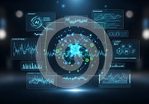 Futuristic AI Network Data Visualization