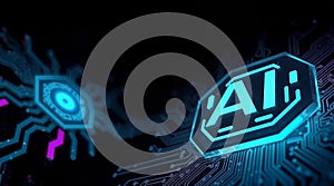 Futuristic AI Network Visualization - Digital Technology Concept