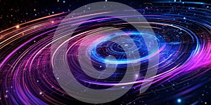 A futuristic AI-powered interstellar navigation system, featuring glowing cybernetic deep-space