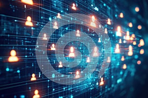 Futuristic AI Powered Recruitment Interface Displaying Digital User Connections