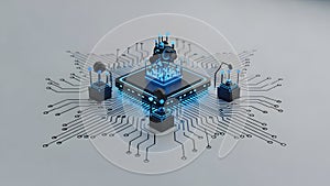 Futuristic AI Processor with Cloud Computing and Network Connectivity