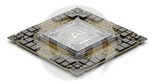 Futuristic AI Processor - Neural Core CPU