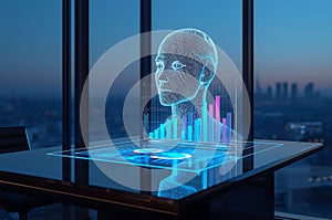 Futuristic AI Representation with Data Visualization