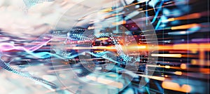 Futuristic AI Technology: Digital Network and Data Visualization