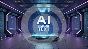 Futuristic AI Text Generation Concept Background