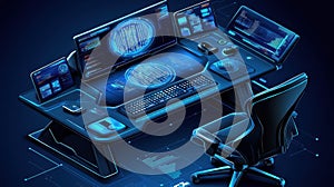 Futuristic AI Workstation