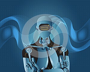 Futuristic Analyze Robot Style Vector Illustration