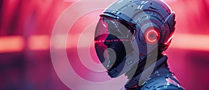 Futuristic android in contemplation