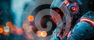 Futuristic android in contemplation