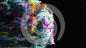 Futuristic animated abstract geometry background with glitch effect. Crypto art. Digital art. Looped motion graphic
