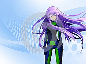 Futuristic anime girl photo