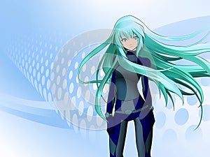 Futuristic anime girl