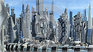 Futuristic architectural city