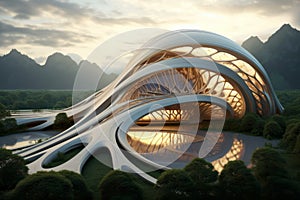 Futuristic architecture incorporating biomimicry photo