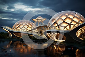 Futuristic architecture incorporating biomimicry photo