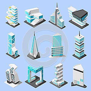 Futuristic Architecture Isometric Set