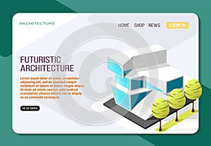 Futuristic Architecture Isometric Web Page