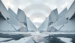 Futuristic Arctic Architecture Landscape