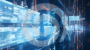 Futuristic Artificial intelligence Concept. Generative Ai