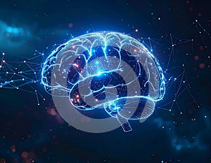 Futuristic Artificial Intelligence Digital Brain Neural Network Concept AI Technology Machine Learning Data Connection Science