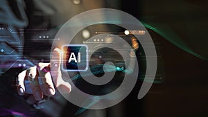 Futuristic Artificial Intelligence Touch Interface Concept