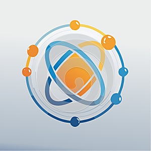 Futuristic Atomic Network Logo Concept