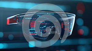 Futuristic Augmented Reality Glasses with Digital Interface Display