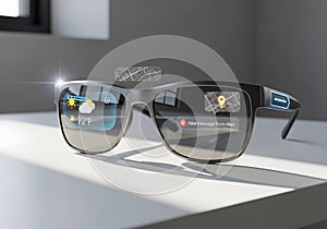 Futuristic Augmented reality Smart Glasses with HUD Interface