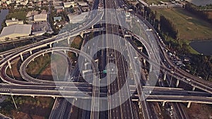 Futuristic Autonomous Driverless Cars on the Elevated Expressway