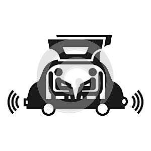 Futuristic autopilot car icon, simple style