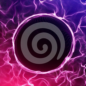 Futuristic Background. Lightning vortex background. 3D render illustrator. Abstract Tunnel. Futuristic Style. Turning