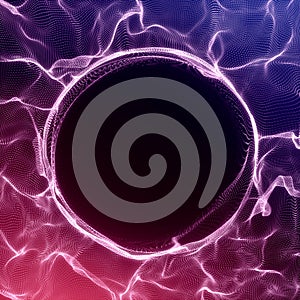 Futuristic Background. Lightning vortex background. 3D render illustrator. Abstract Tunnel. Futuristic Style. Turning