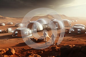 futuristic bases marking the frontier of interplanetary exploration.