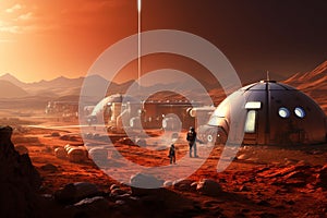 futuristic bases marking the frontier of interplanetary exploration.