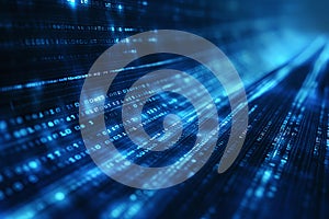 Futuristic Binary Code Background for Tech Concepts and Data Visualization