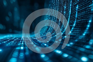 Futuristic Binary Code Background for Tech Concepts and Data Visualization