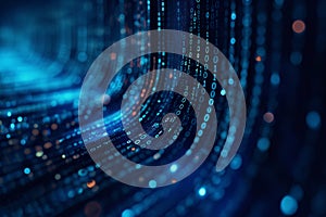 Futuristic Binary Code Background for Tech Concepts and Data Visualization