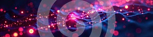 Futuristic binary code streams with glowing particles , particle, data, connection