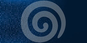 Futuristic binary matrix code background with copy space for information.